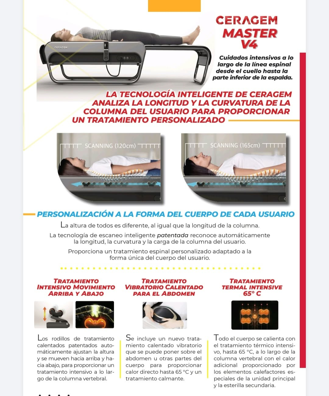 Información original de CERAGEM Master V4 compartida por el centro